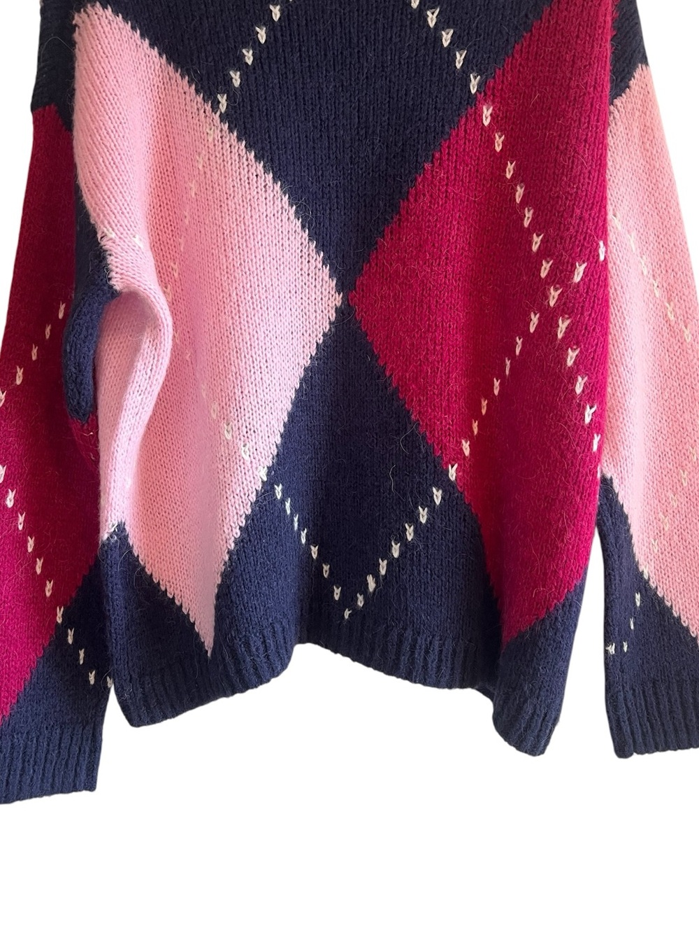 Olsen Olivia argyle sweather in soft alpaca knit sweater Sz M like new condition - Picture 9 of 13